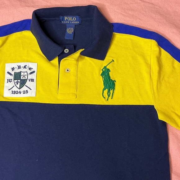 Polo by Ralph Lauren Yellow and Blue Colorblock Shirt - Picture 3 of 9